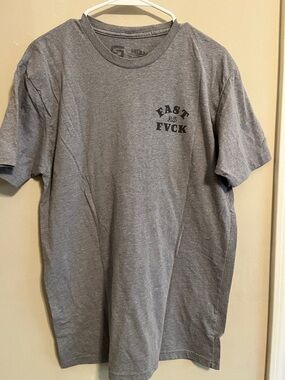 Speed Society Fast As FVCK Grey Graphic Tee - Men's Crew Neck Shirt M